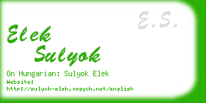 elek sulyok business card